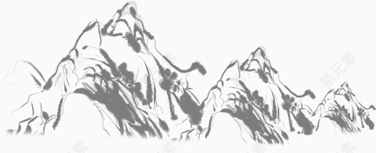 水墨山