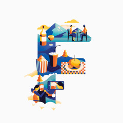 创意设计汉堡字母