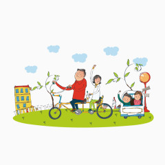 矢量手绘单车素材