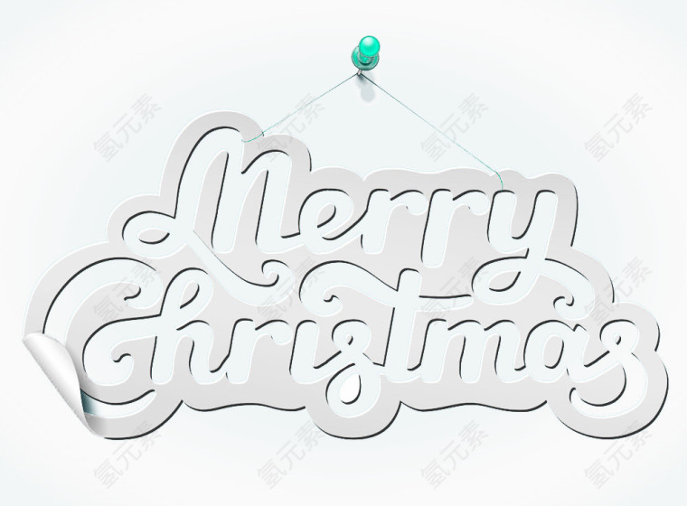 挂牌圣诞快乐艺术字