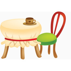 卡通餐桌免扣素材