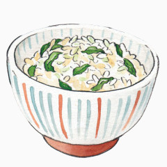 豆子米饭手绘画素材图片