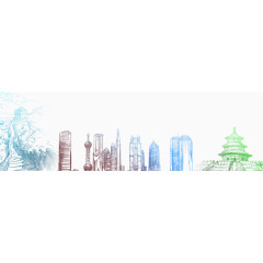 手绘著名建筑
