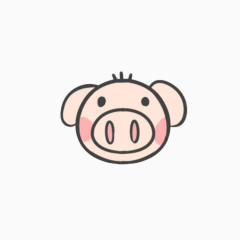 卡通粉色猪头