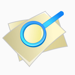 放大镜与黄色纸张