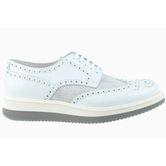 普拉达皮质拼接罗马鞋