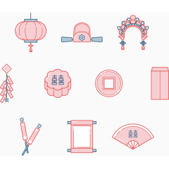 粉色中式纹样