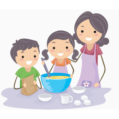 卡通人物做饭素材