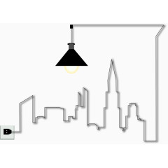 创意路灯房地产背景矢量素材