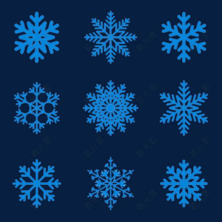 各种形状雪花