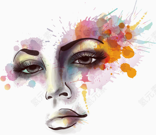 矢量创意油画人物图