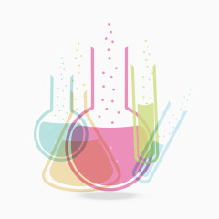 彩色的化学容器元素