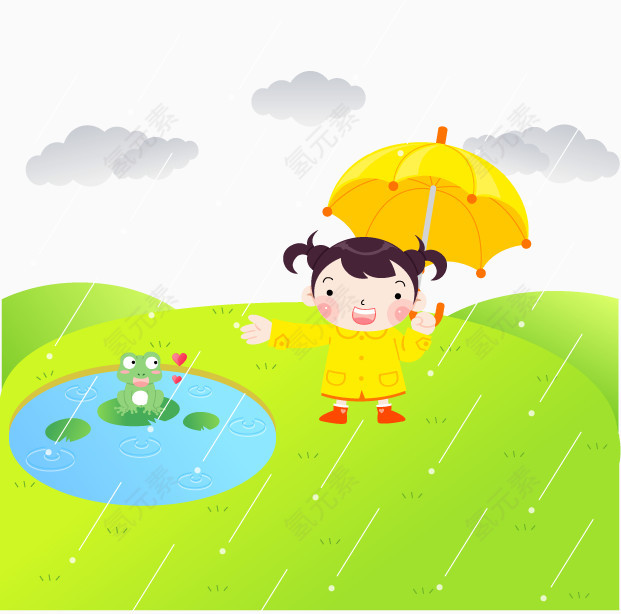 手绘儿童插画矢量图