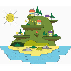 可爱海岛风情矢量图
