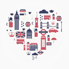 英语小图标组合心形