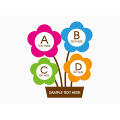 矢量扁平分类标题多色英文