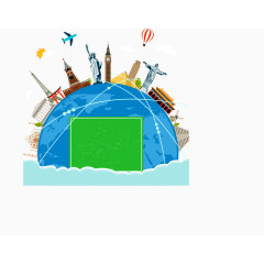 扁平化环球旅行素材