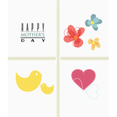 矢量爱心蝴蝶小鸟