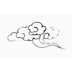 中国风黑白线条祥云