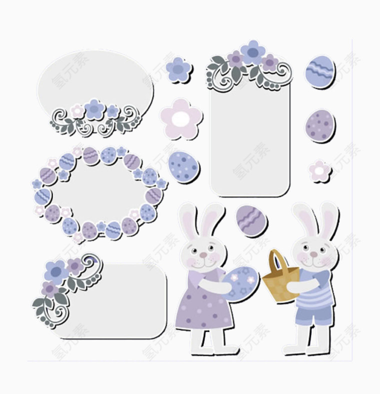 立体折纸花边卡片标签可爱