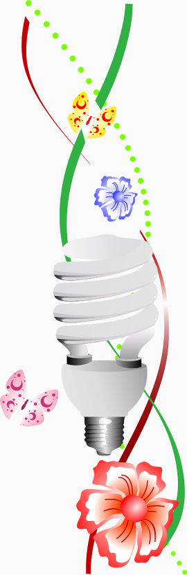矢量手绘节能灯
