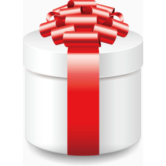 白色礼盒红色彩带元素