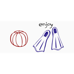 矢量手绘插画可爱鸭蹼