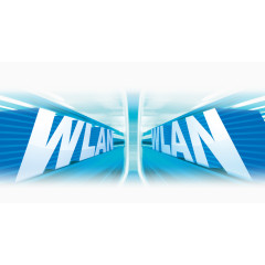 蓝色立体WLAN震撼艺术字