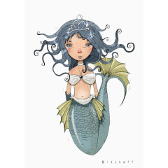 欧美风创意插画美人鱼