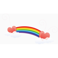 创意可爱手绘彩虹素材