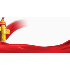 金色英雄杯红色绸带背景