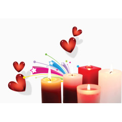 燃烧的蜡烛心形