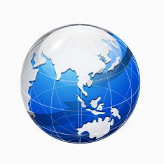 蓝色白色玻璃质感地球