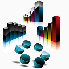 柱状信息图表矢量