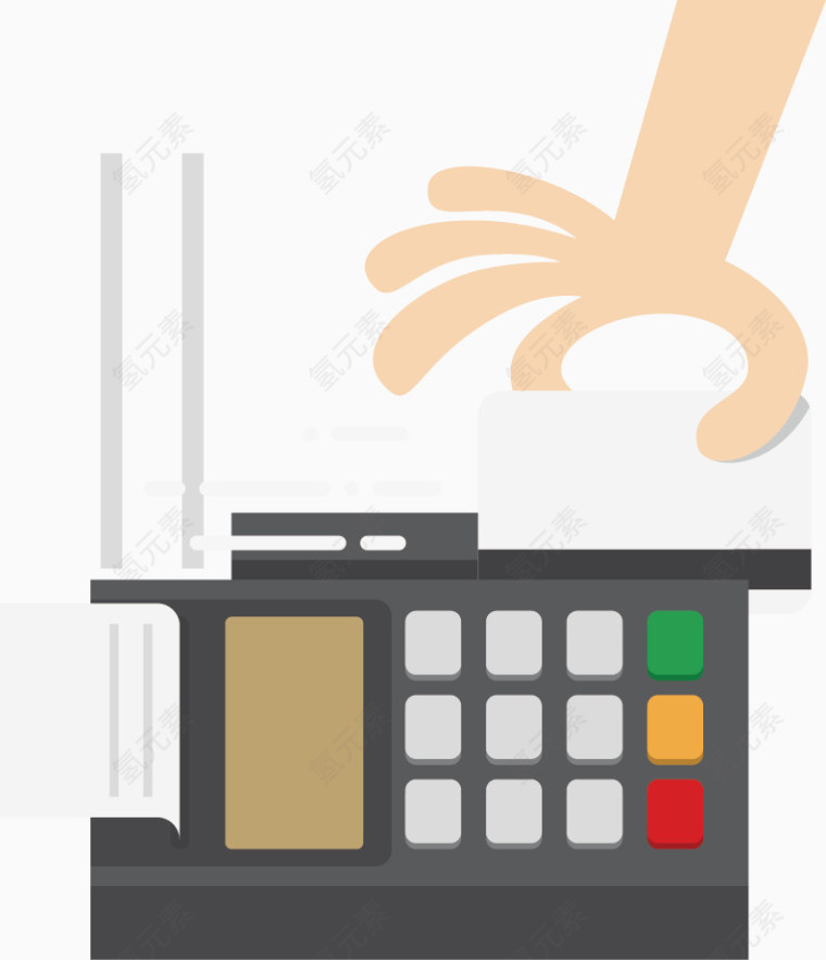 矢量手绘刷卡消费