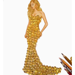 创意设计女孩铆钉裙