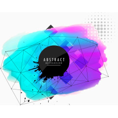 矢量手绘彩色几何