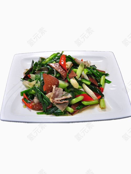 大蒜炒咸肉图片