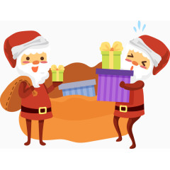 抱着礼物的圣诞老人