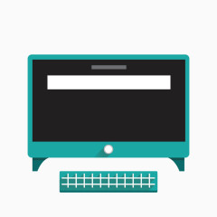 矢量蓝色一体机平板电脑