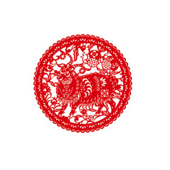 中式红色春节窗花