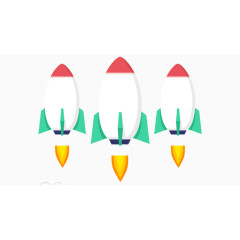 白色火箭绘画素材