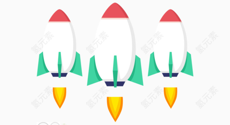 白色火箭绘画素材