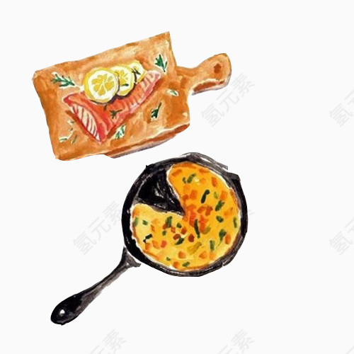 番茄煎饼手绘画素材图片