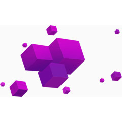 紫色创意立体图形