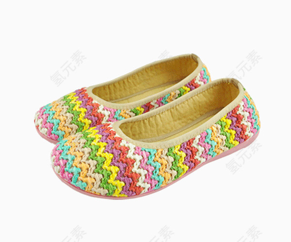 时尚编制彩虹鞋