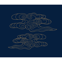 线描金色的祥云矢量图