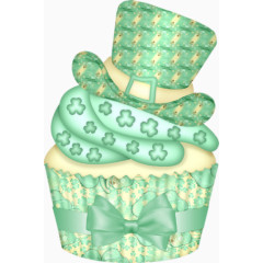 绿色帽子纸杯蛋糕
