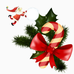 红色糖果小圣诞老人