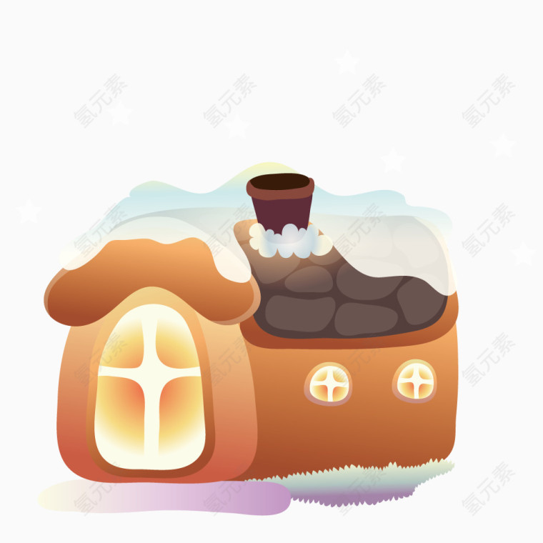 堆满雪的房子